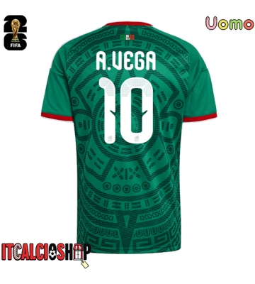 Messico Alexis Vega #10 Prima Maglia Mondiali 2026 Manica Corta